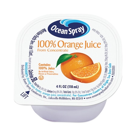 Juice, Orange, 100% Juice, 4 Oz Cup, 48PK